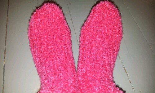 Pink fluffy socks